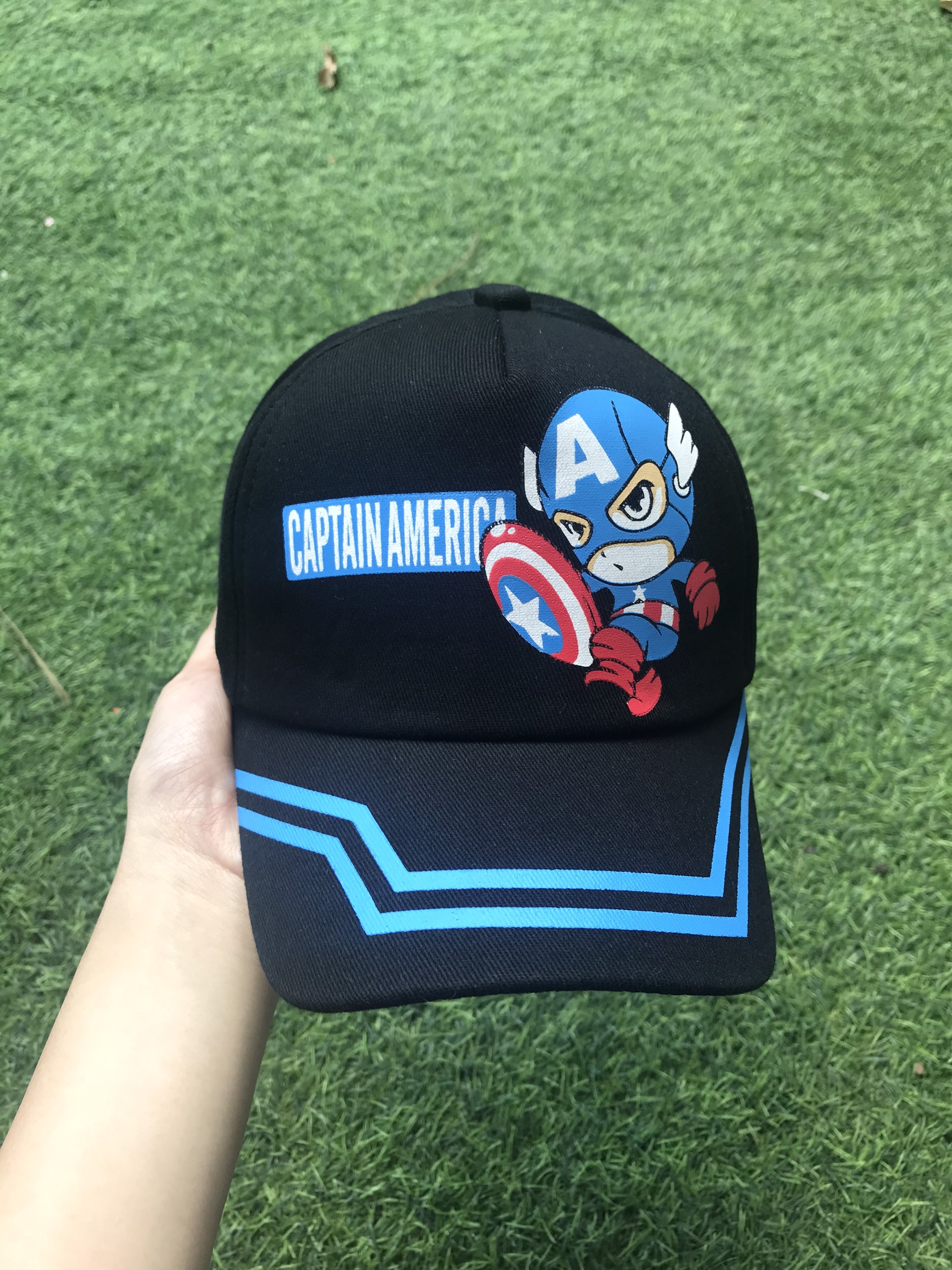 Nón kết hình Captain America màu đen siêu cute cho bé trai - PP9128