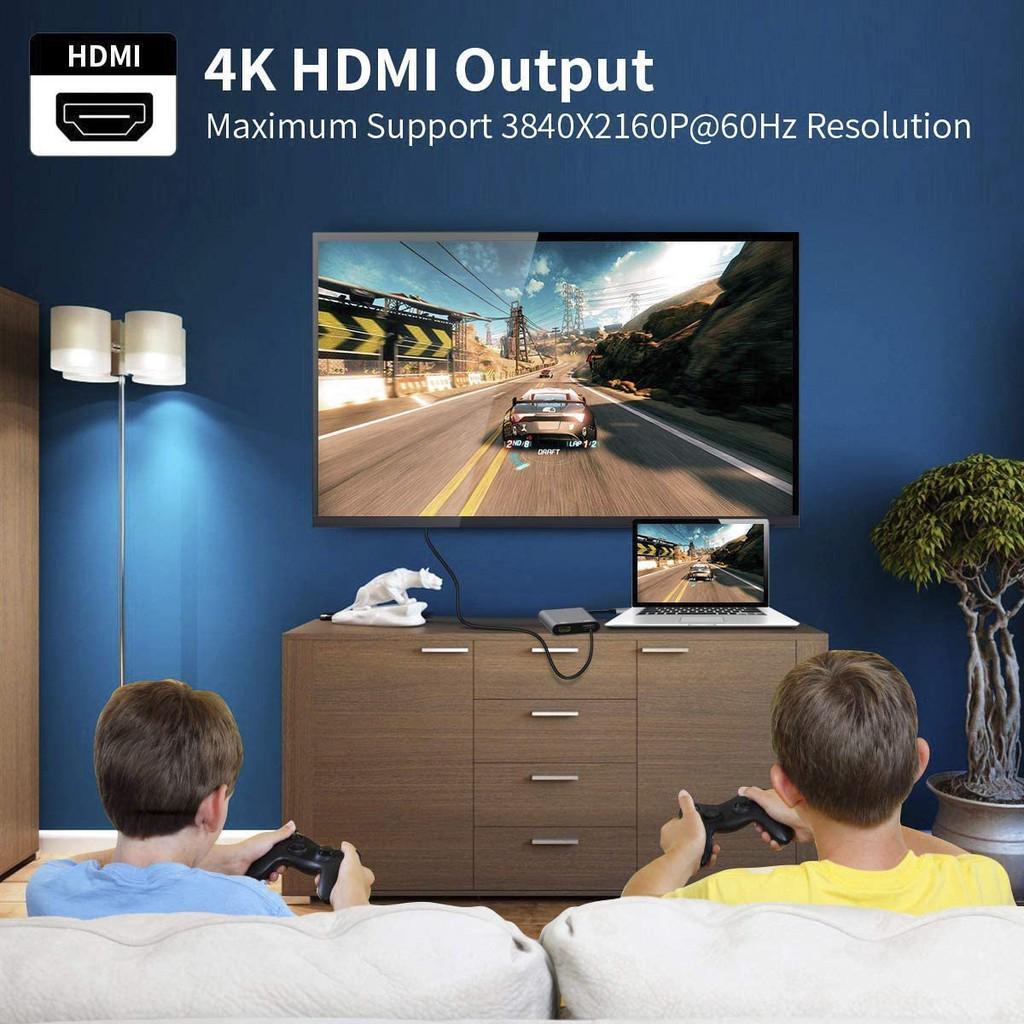 Cáp chuyển Usb Type-c ra HDMI + HDMI hỗ trợ 4k (hàng nhập khẩu)