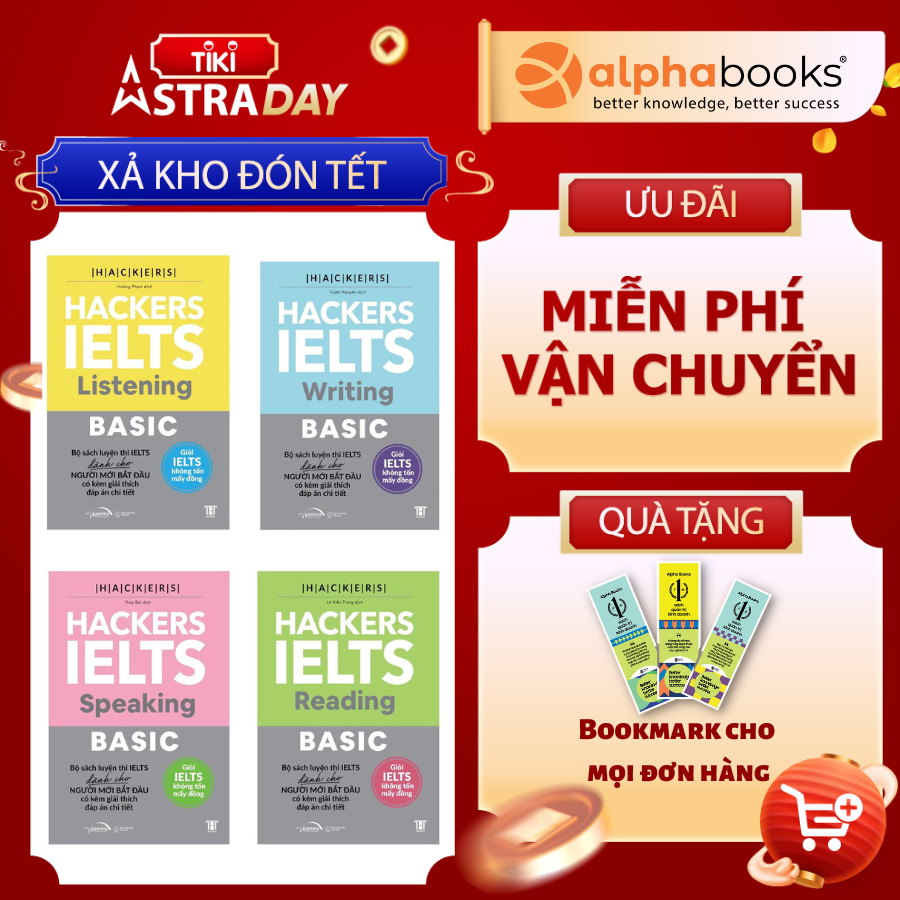 Combo 4 Cuốn: Bộ Hackers IELTS Basic