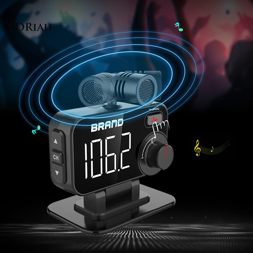 *QXDZ* BT92 FM Transmitter with External Microphone TF Card ABS Bluetooth 5.0 Car MP3 Player Charger for Car