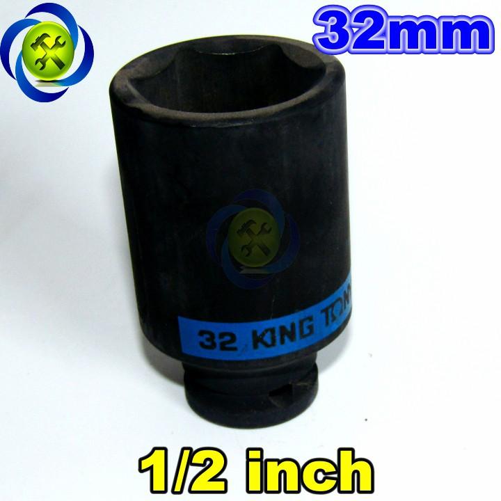 Tuýp đen dài 32mm Kingtony 443532 loại 1/2 6 cạnh dài 80mm
