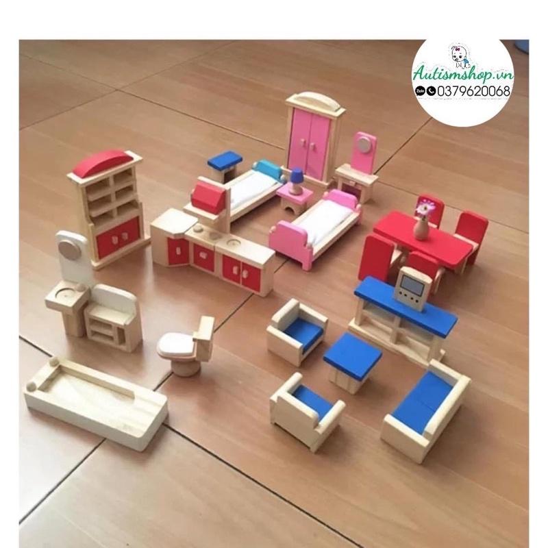 Set 5 bộ đồ gỗ nội thất gia đình montessori