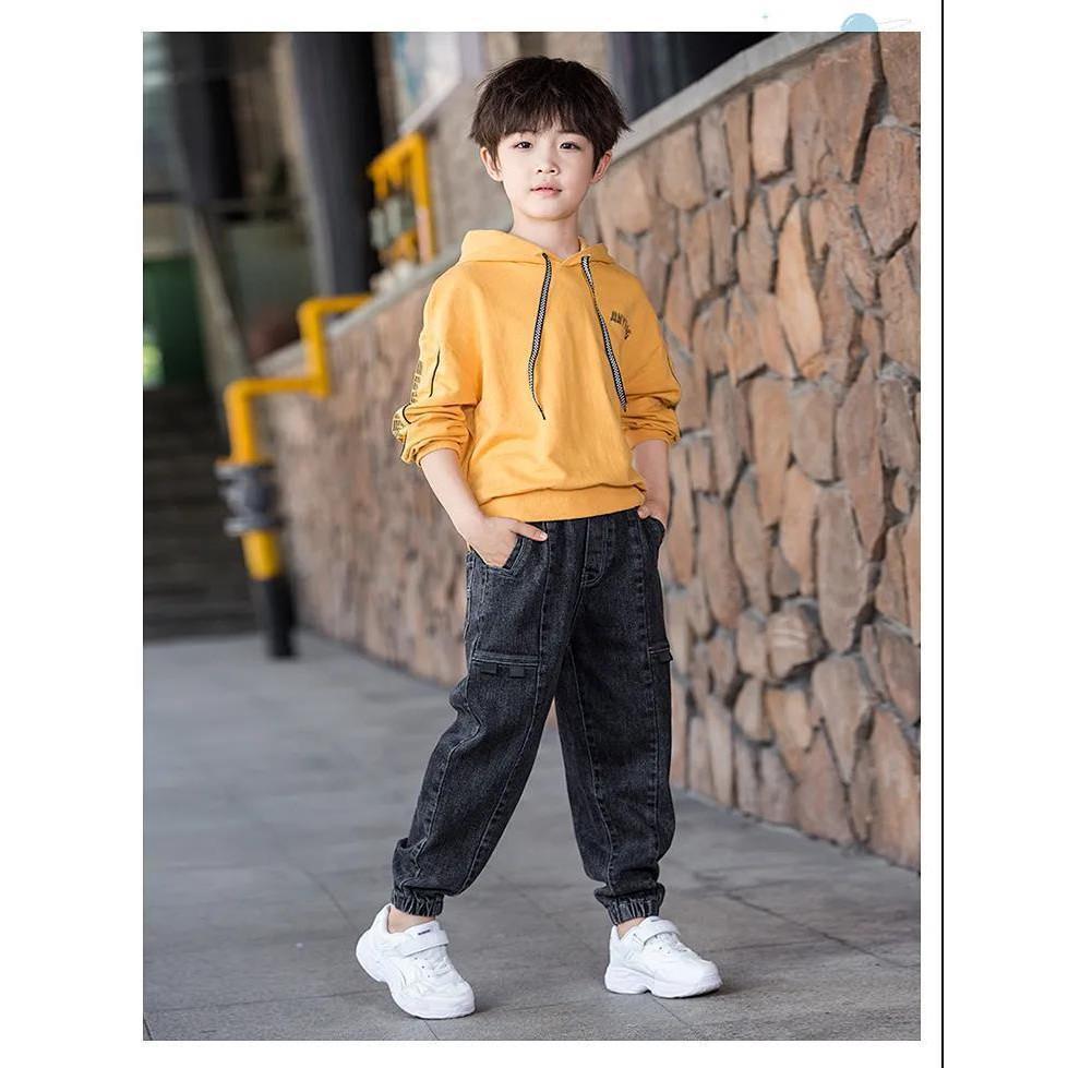 JL7 Size110-160 (15-40kg) Quần jean cho bé trai lớn Thời trang trẻ Em hàng quảng châu