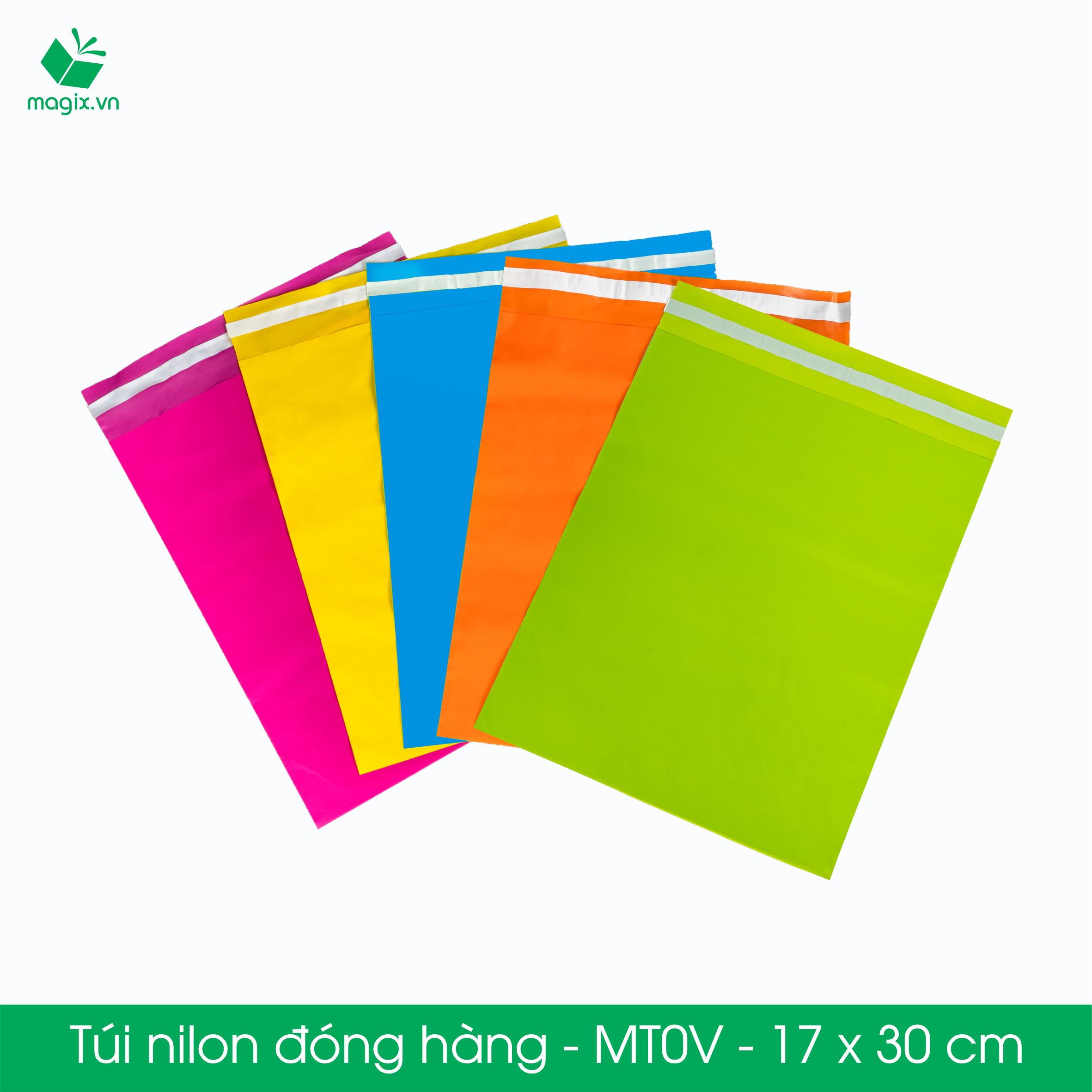 MT0V - 17x30 cm - Túi nilon gói hàng - 100 túi niêm phong đóng hàng màu vàng