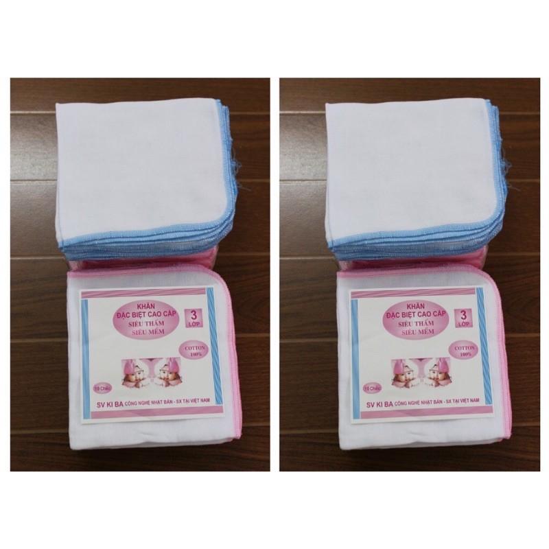 Sét 10 khăn sữa kiba 4 lớp, 3 lớp, 2 lớp