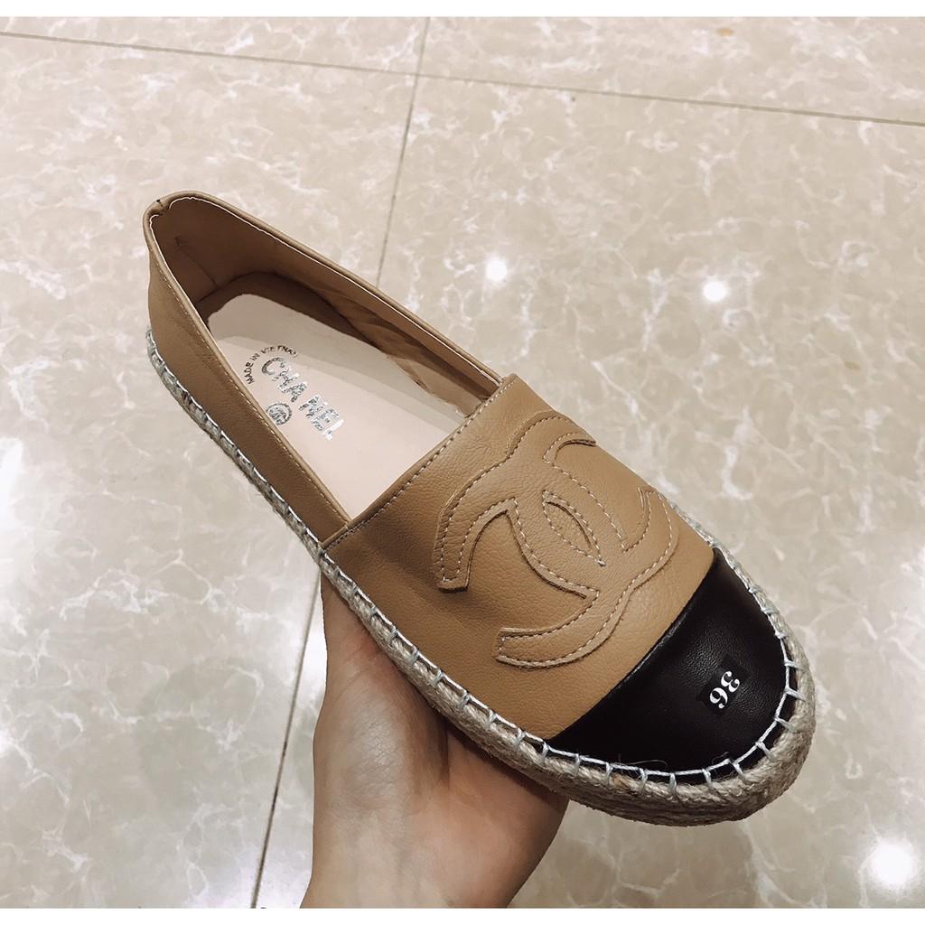 Giày slip on viền cói đế cao hàng đẹp