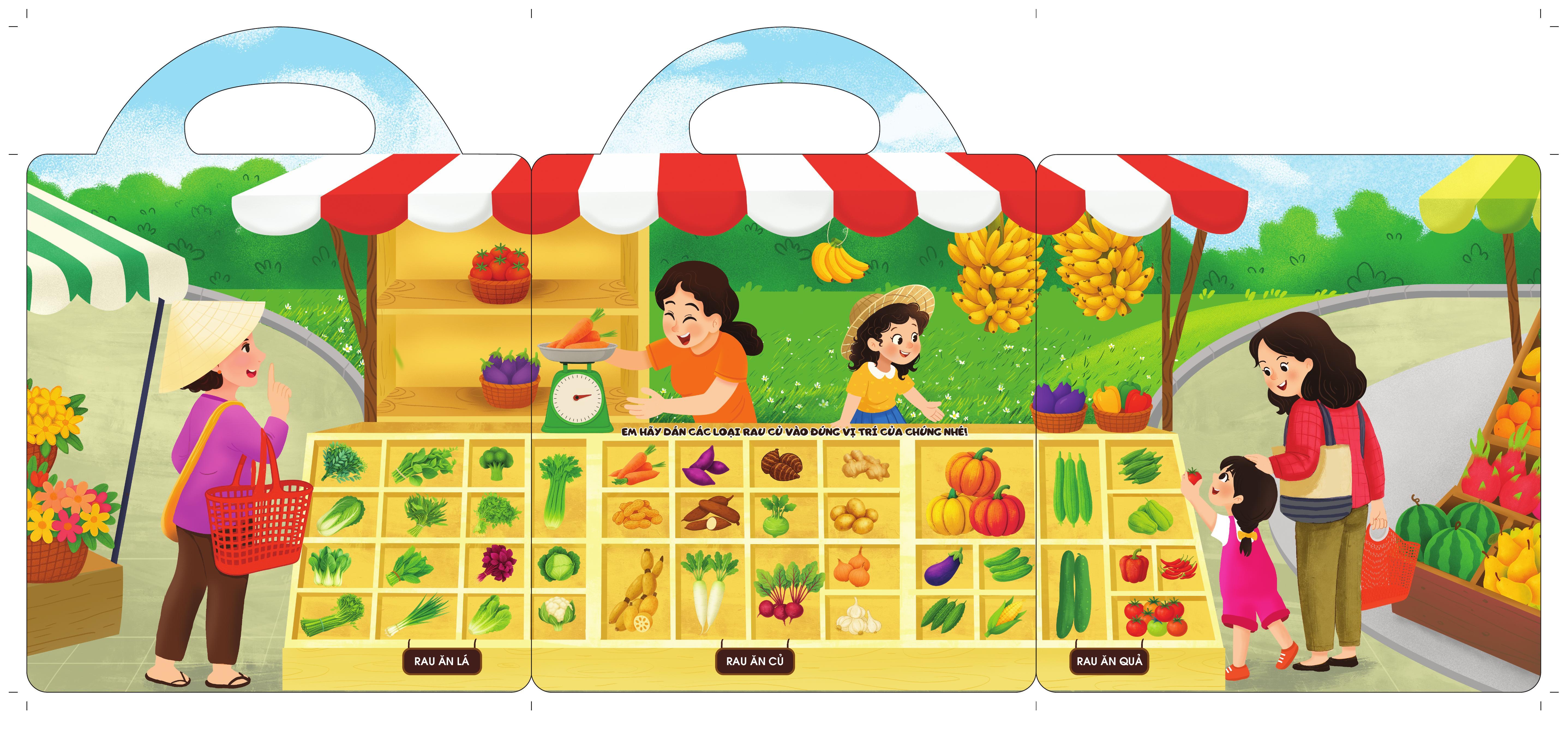 Sách - Bóc Dán Sử Dụng Nhiều Lần - Các Loại Rau Củ