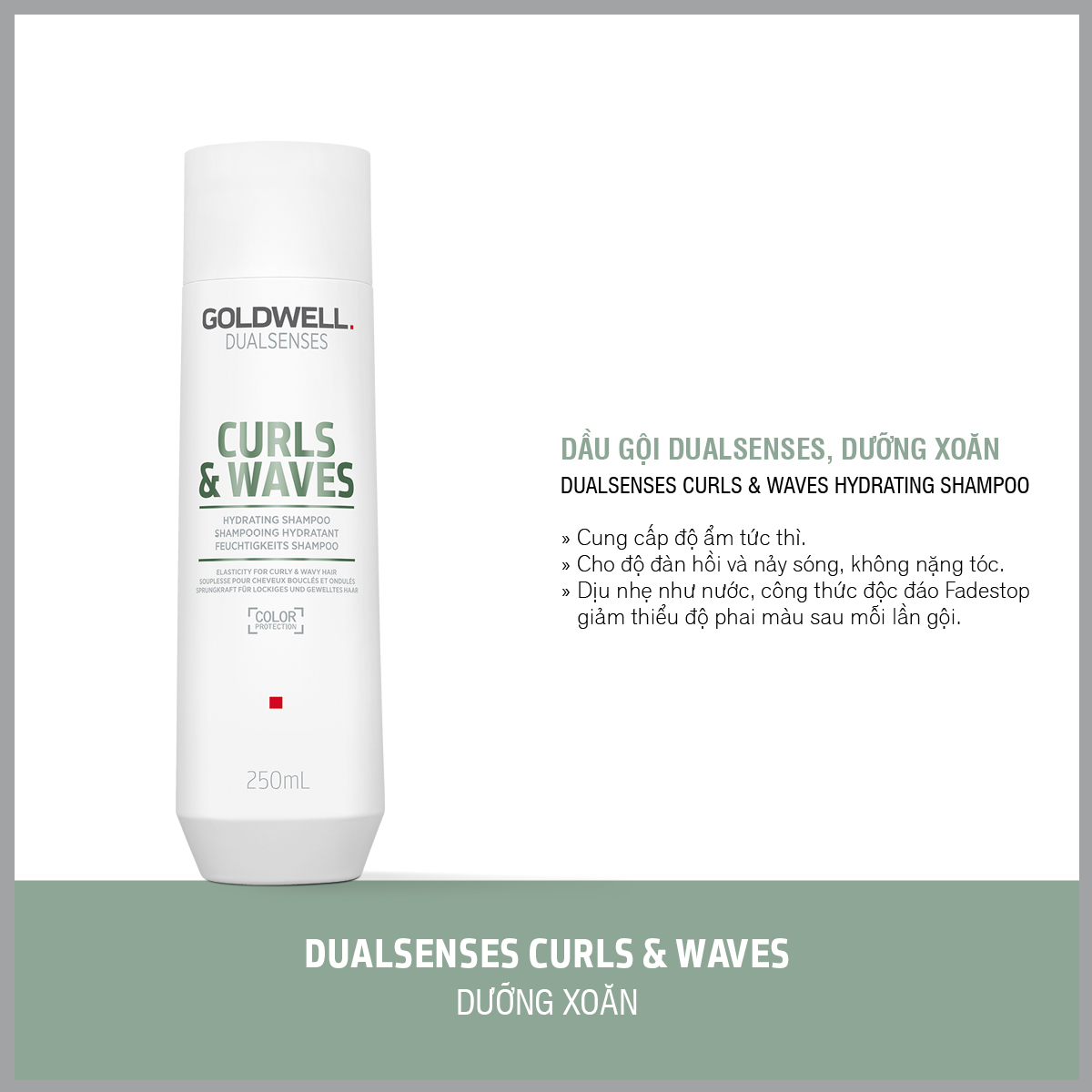Dầu Gội Tóc Xoăn Goldwell Curls &amp; Waves – Cấp Ẩm Sâu, Dưỡng Mềm, Bồng Bềnh