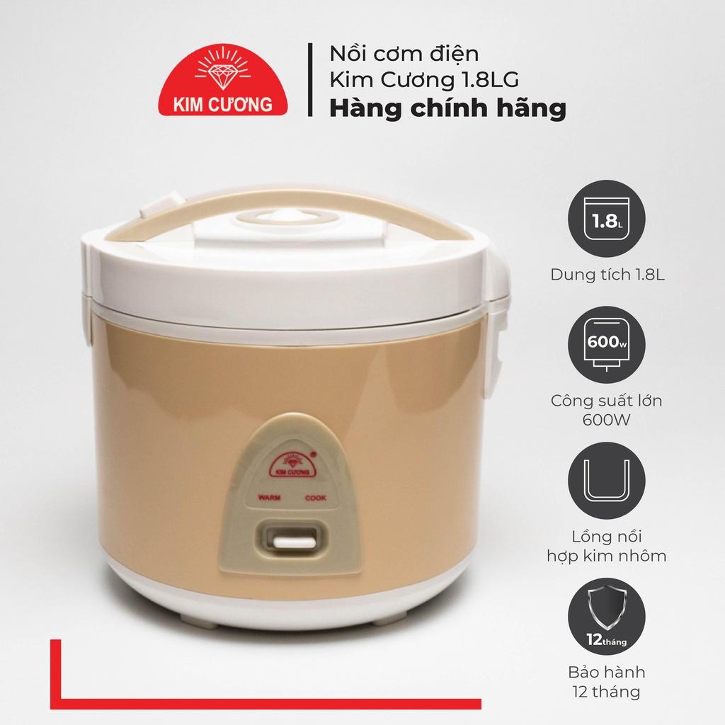 Nồi Cơm Điện Kim Cương 1.8 Lít Nắp Gài - Hàng Chính Hãng