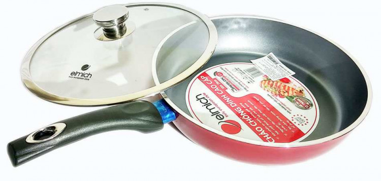 Chảo chống dính Elmich đáy từ có vung kính EIV-50028