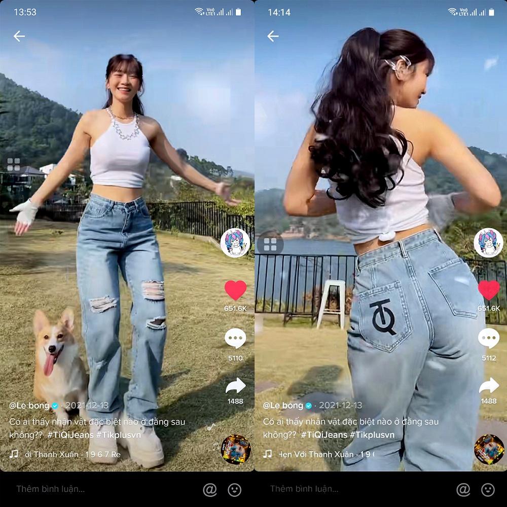 Quần jean ống suông Nữ lưng cao TiQi Jeans B2-1581