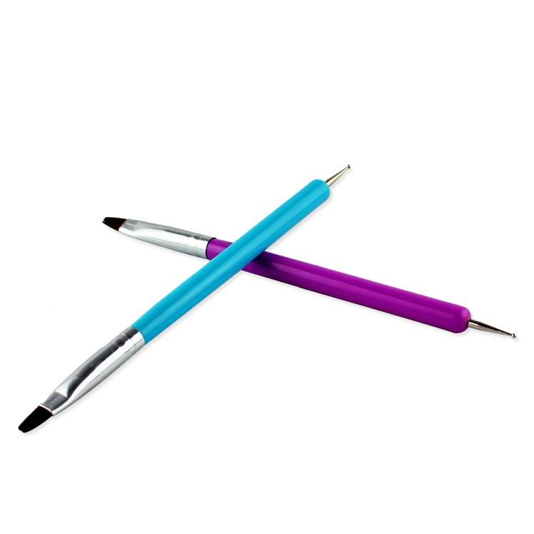 Cọ 2 đầu đắp móng đắp gel và đầu chấm bi đính đá tiện lợi. Sản phẩm 2 in 1 thân cọ đẹp đầu cọ dày bền.
