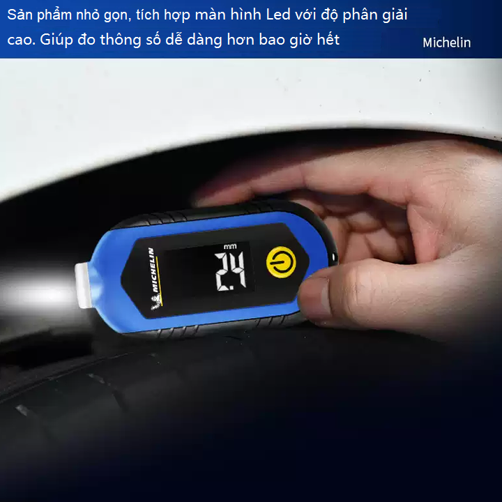 Đồng hồ đo áp suất lốp điện tử Michelin M2209, màn hình LCD 1 inch, đơn vị đo Psi, Kpa, Bar, At - Hàng Chính Hãng