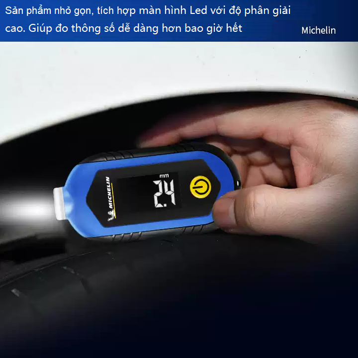 Đồng hồ đo áp suất lốp điện tử Michelin M2209, màn hình LCD 1 inch, đơn vị đo  Psi, Kpa, Bar, At (Kg/cm2) - Hàng Chính Hãng