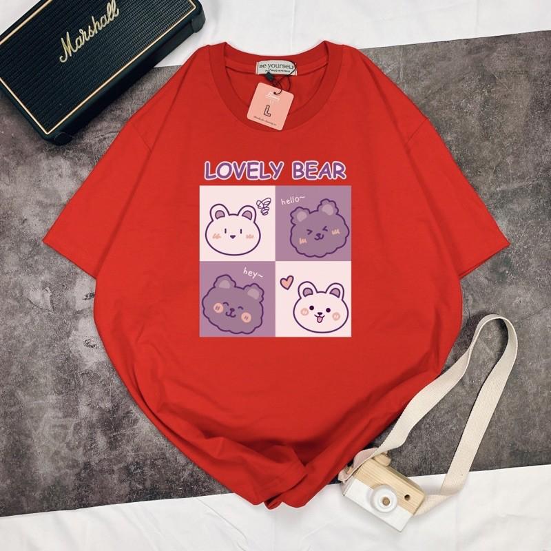 Áo Thun Tay Ngắn UNISEX LOVELY BEAR - Hình chụp thật (Đủ size M-L-XL)