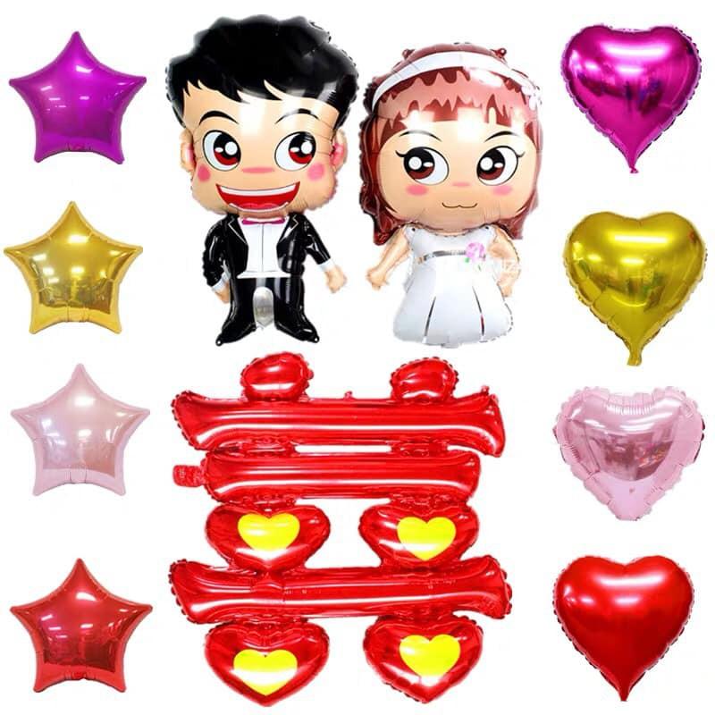Bong Bóng Hình Cô Dâu Chú Rể Mẫu Mới