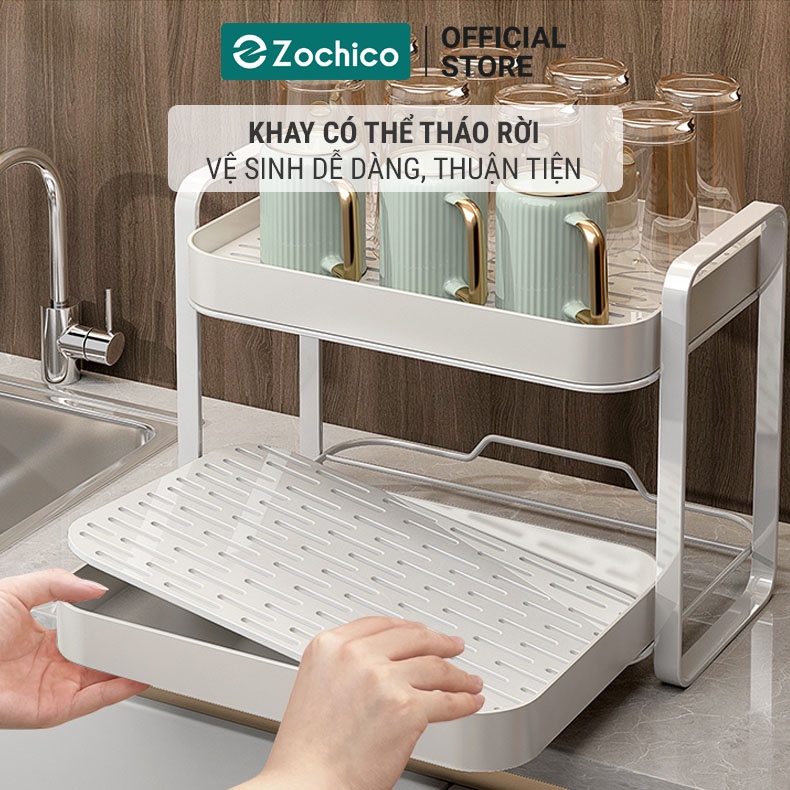 GIÁ KỆ LỖ 2 TẦNG ĐỂ CỐC CHÉN, LY, BÁT ĐA NĂNG DỄ LẮP ĐẶT VÀ DI CHUYỂN MỌI NƠI, TIẾT KIỆM DIỆN TÍCH NHÀ BẾP, CHẤT LIỆU KHAY NHỰA 2 LỚP RÁO NƯỚC, KHUNG KIM LOẠI MẠ VÀNG