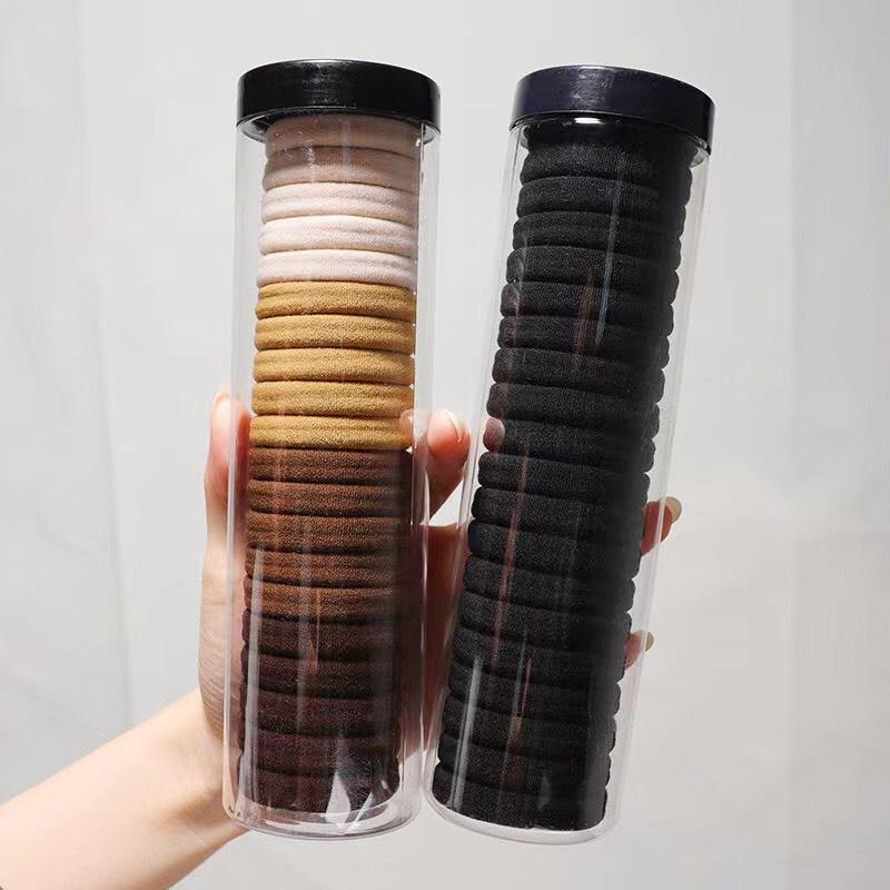 Hộp 20 Dây Buộc cao su mini đơn giản nhiều màu sắc Tóc Co Giãn