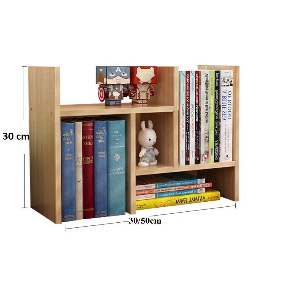 Kệ sách mini để bàn đa năng kt 55x20x35cm, kệ giá sách gỗ đựng sách vở hồ sơ bàn làm việc bạn học tiện lợi | TP030