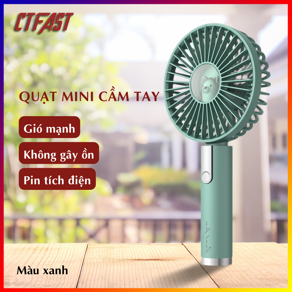 Quạt mini để bàn, quạt USB tích điện cầm tay CTFAST - M109 : Thiết kế thông minh 3 tốc độ làm mát, chất liệu cao cấp bền bỉ, điều chỉnh 360 độ, không gây ồn, pin sạc 1200mah, dễ dàng mang theo sử dụng - hàng chính hãng