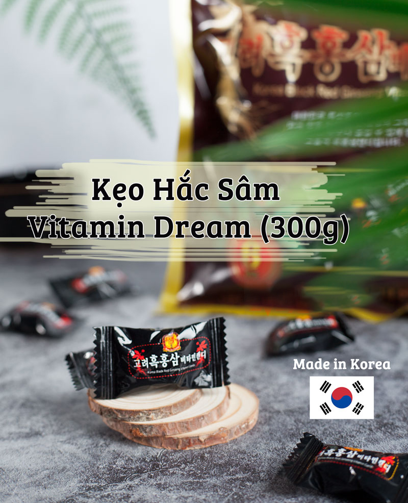 Kẹo Hắc Sâm Vitamin Dream Korea Thùng 35 Gói 300gr