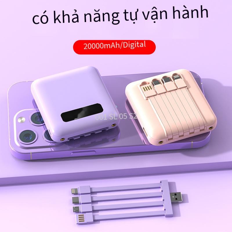 Sạc phong cách mới nhất kho báu mini tiện lợi 20000 mAh sáng tạo dung lượng lớn tháo rời đi kèm tùy chỉnh nguồn điện thoại di động