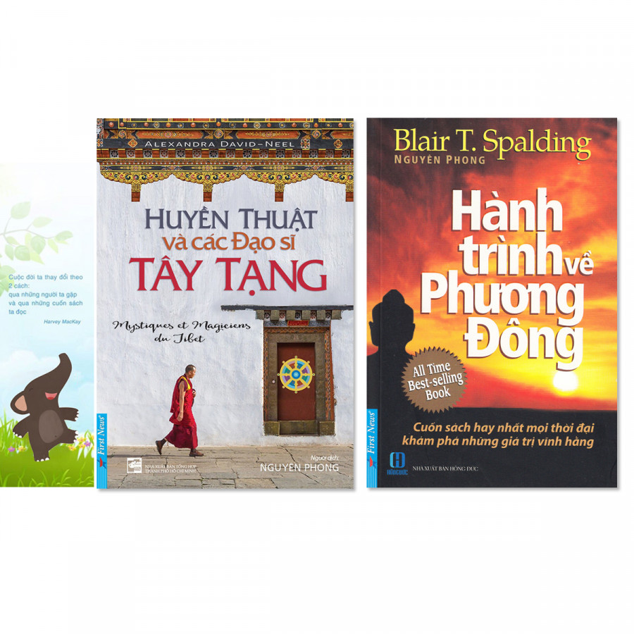 Combo 2 cuốn: Huyền Thuật Và Các Đạo Sĩ Tây Tạng, Hành Trình Về Phương Đông + Bookmark danh ngôn hình voi