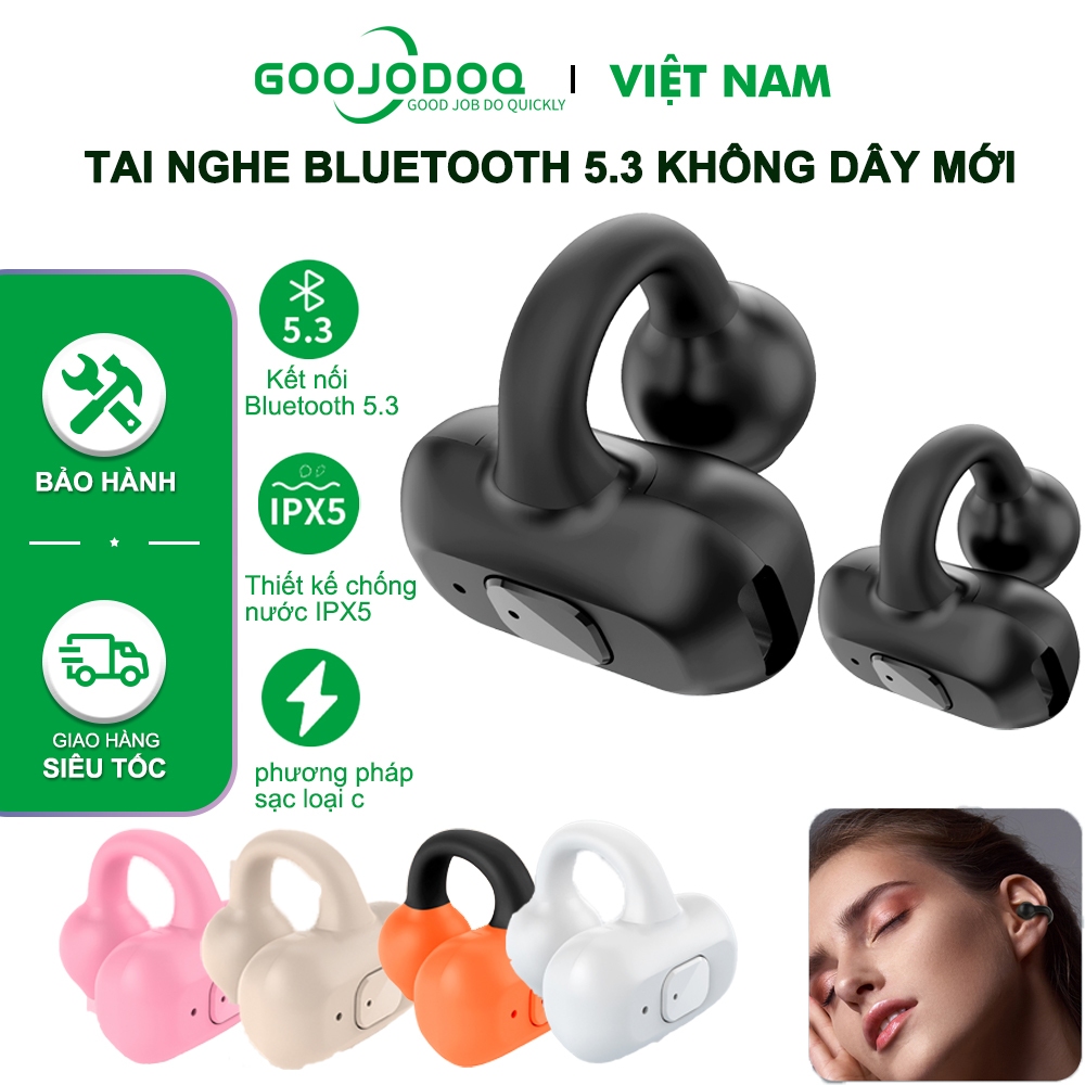 [HÀNG CHÍNH HÃNG GOOJODOQ] J191 -Tai nghe Bluetooth kẹp dẫn khí GOOJODOQ TWS 5.3 kẹp một tai không dây hỗ trợ kết nối lẫn nhau cho android iphone