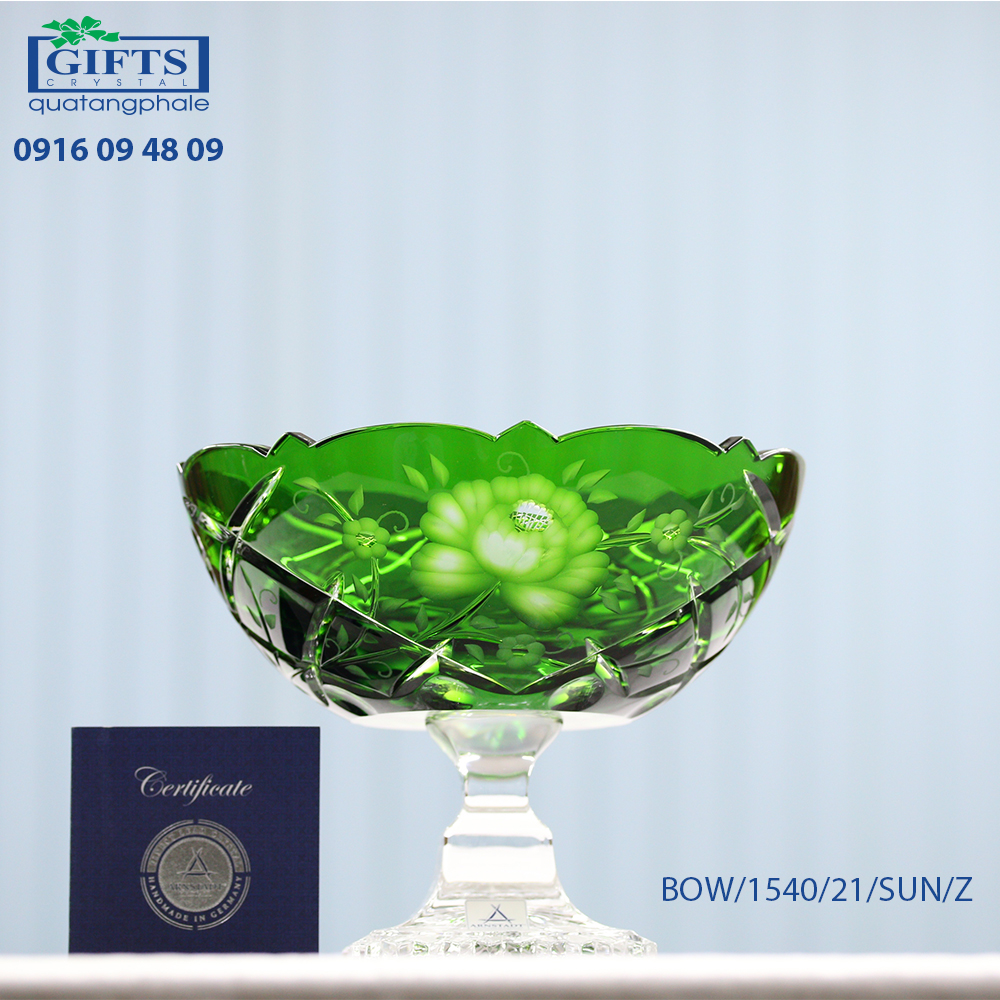 Đĩa hoa Quả Pha lê Màu Sunrose Arnstadt 21cm