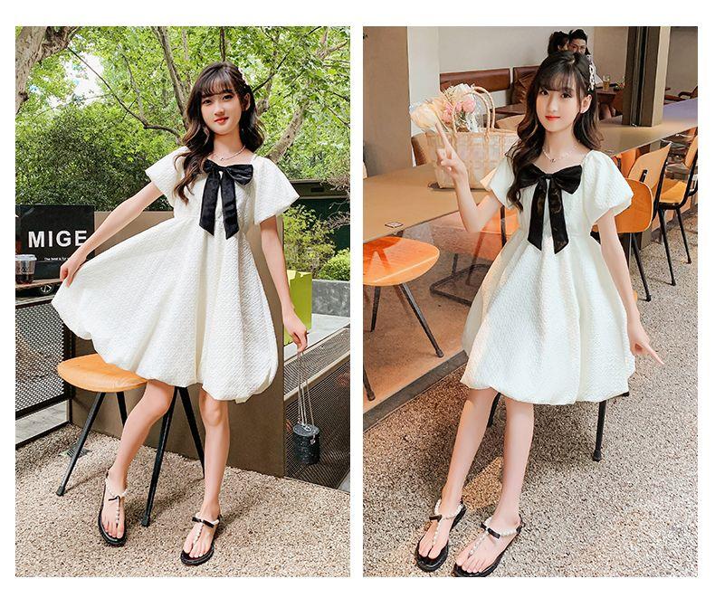 DONGSHOP HOT Cô gái ăn mặc mùa hè 2023 trẻ em mùa hè tây thời trang trẻ em váy công chúa cô gái trung bình lớn bé váy
