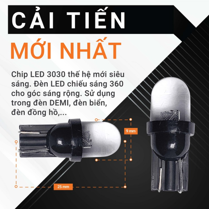 Đèn xi nhan Demi chân T10 cháy 7 màu siêu hót
