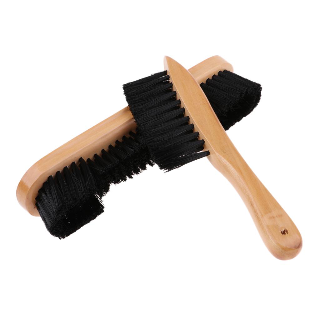 2pcs Billiards 9'' PVC Pool Table And Rail Brush Cleaner Solid Wooden Handle