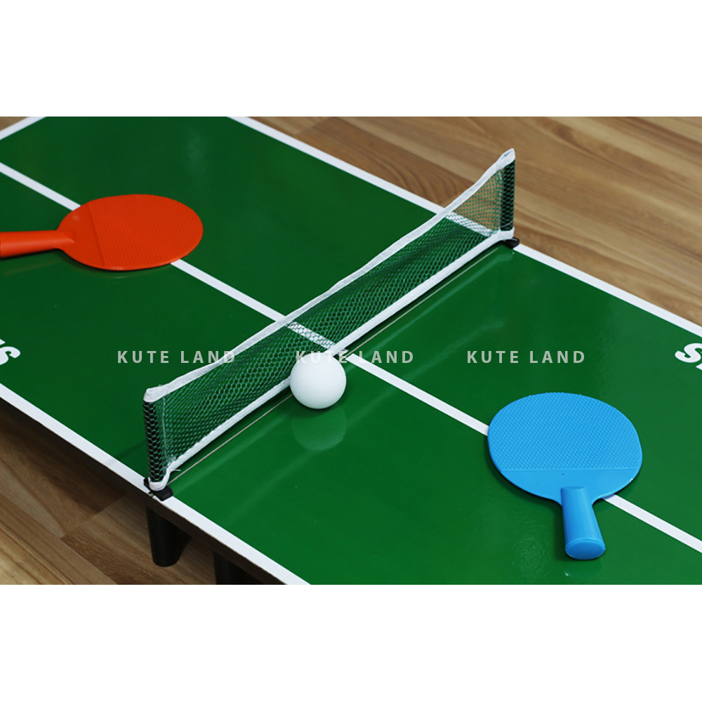 Bàn bóng bàn mini gấp gọn 60x30x15 cm đầy đủ dụng cụ lưới, vợt tặng kèm 2 quả bóng bàn