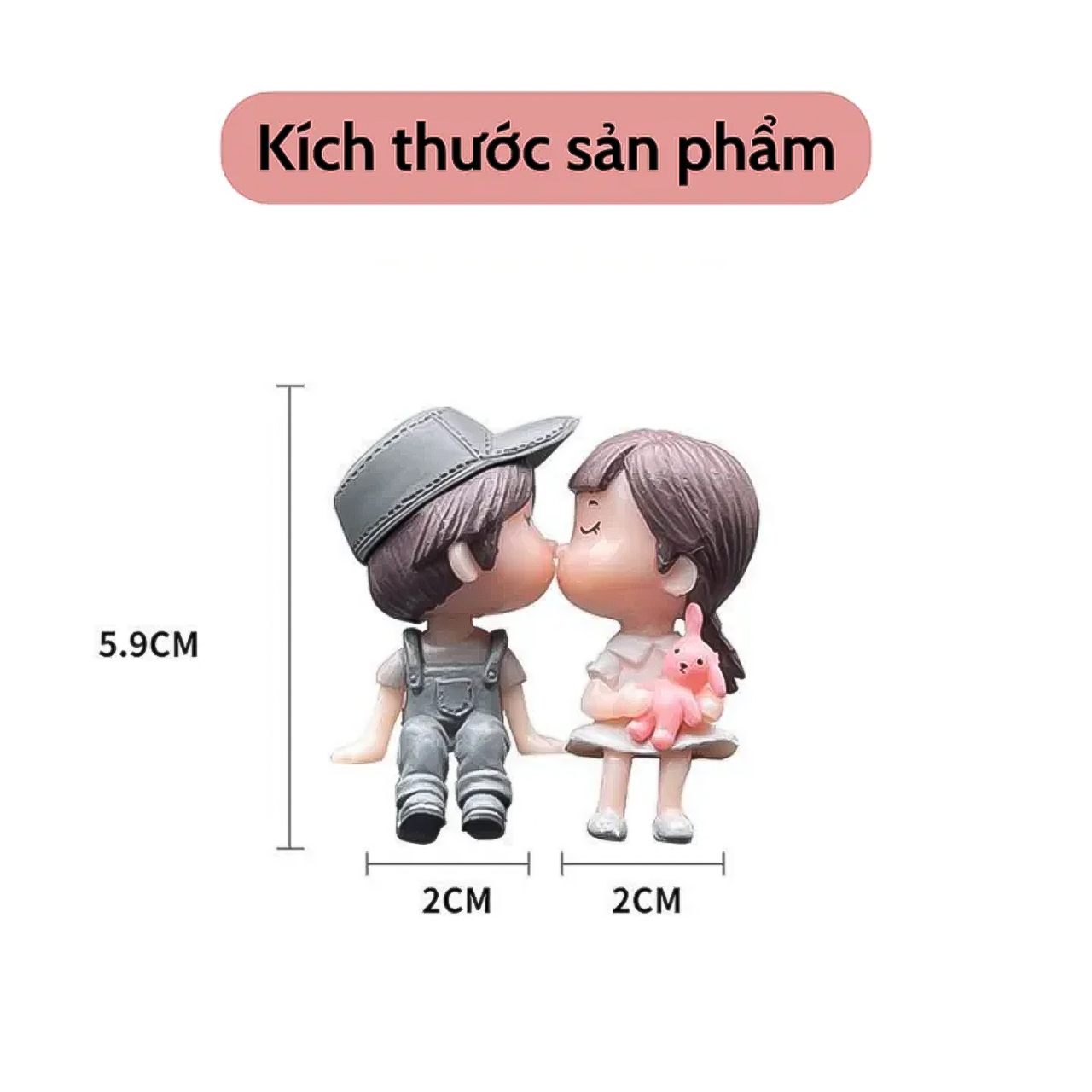 Đồ trang trí cửa gió điều hoà ô tô hoạ tiết cặp đôi hoạt hình dễ thương Vinetteam phụ kiện trang trí nội thất cho xe hơi - hàng chính hãng