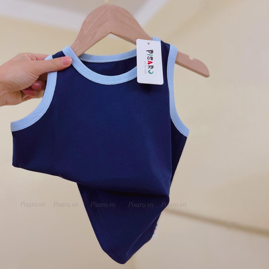 Áo ba lỗ bé trai bé gái PisaroKids 100% Cotton, áo thun trẻ em cao cấp co dãn mềm mịn