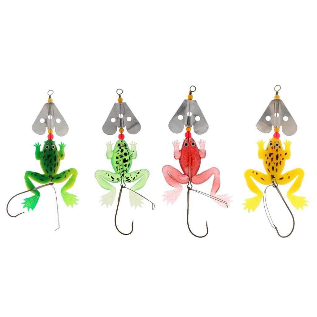 Soft Fishing Bait Frogs Lures Bionics Surface Lure for Bass Trout 12cm Green