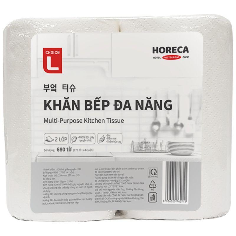 Khăn Giấy Bếp Đa Năng Choice L 2 Lớp Lốc 4 Cuộn-8936020760711 Khăn Giấy Bếp Đa Năng Choice L 2 Lớp Lốc 4 Cuộn-8936020760711