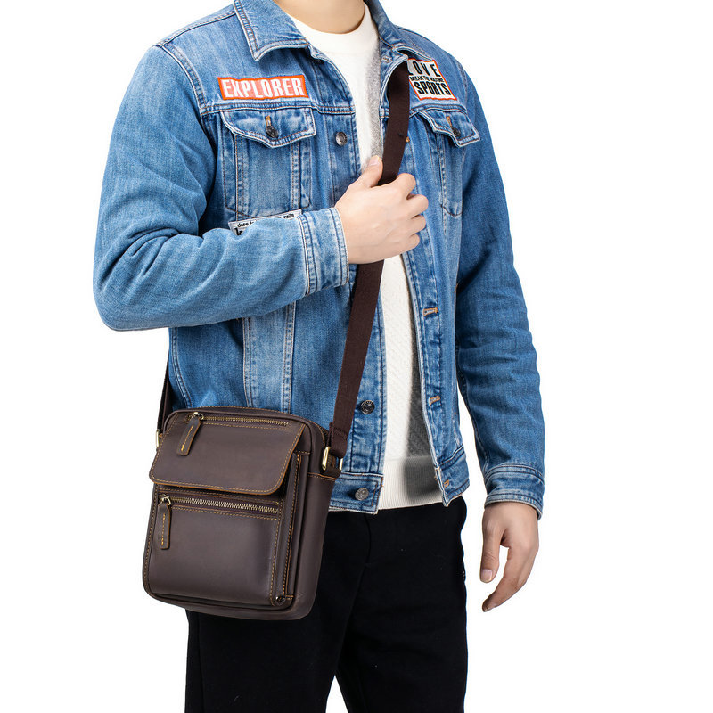 Túi đeo chéo nam DA BÒ THẬT cao cấp phong cách mới – BEE GEE DCN9413