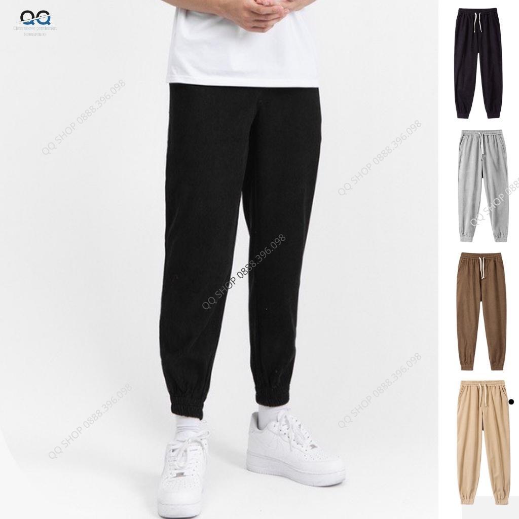 Quần jogger nam thể thao ống rộng chất nhung tăm unisex dày dặn phong cách QQ SHOP