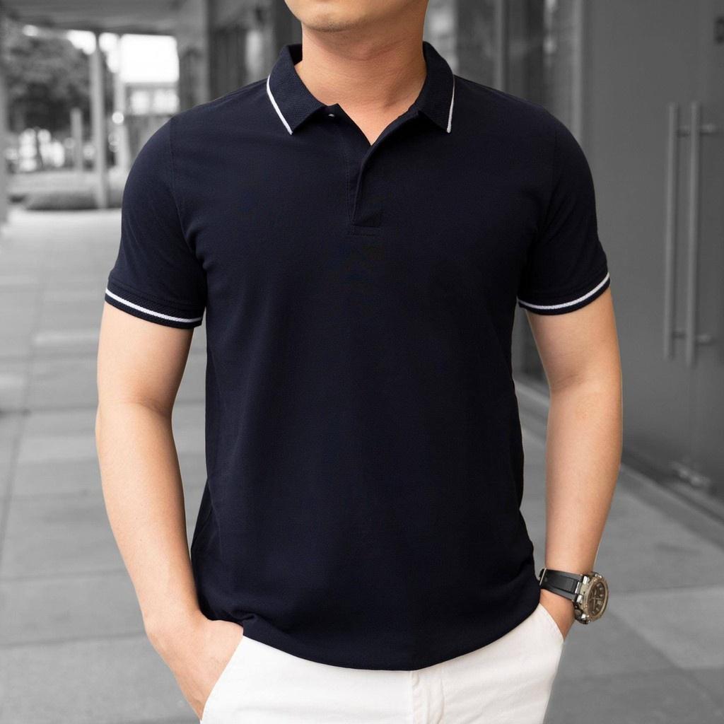 Áo Thun nam POLO PHỐI VIỀN vải thun mát lạnh chất cotton 4 chiều cao cấp-PLOVIEN219