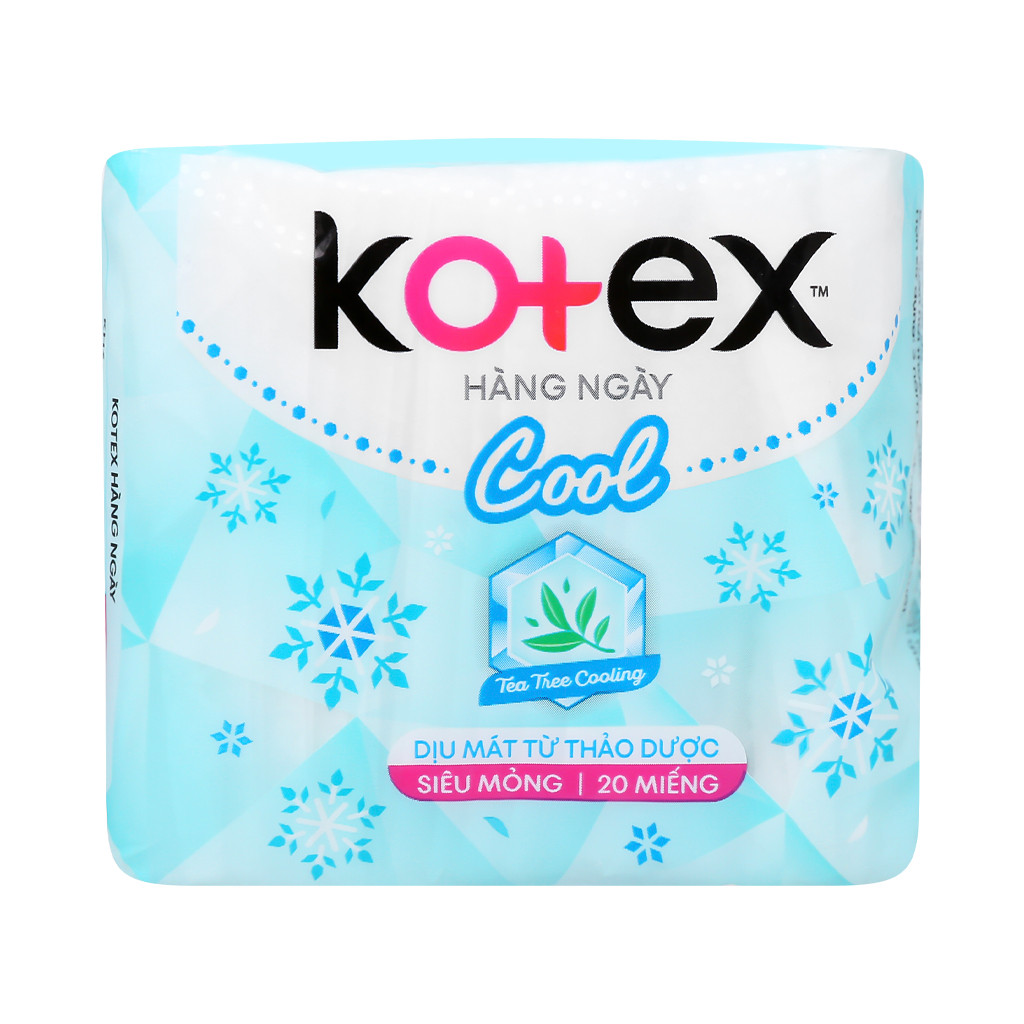 Lốc 8 Gói BĂNG VỆ SINH Kotex hàng ngày cool - Gói 20 Miếng