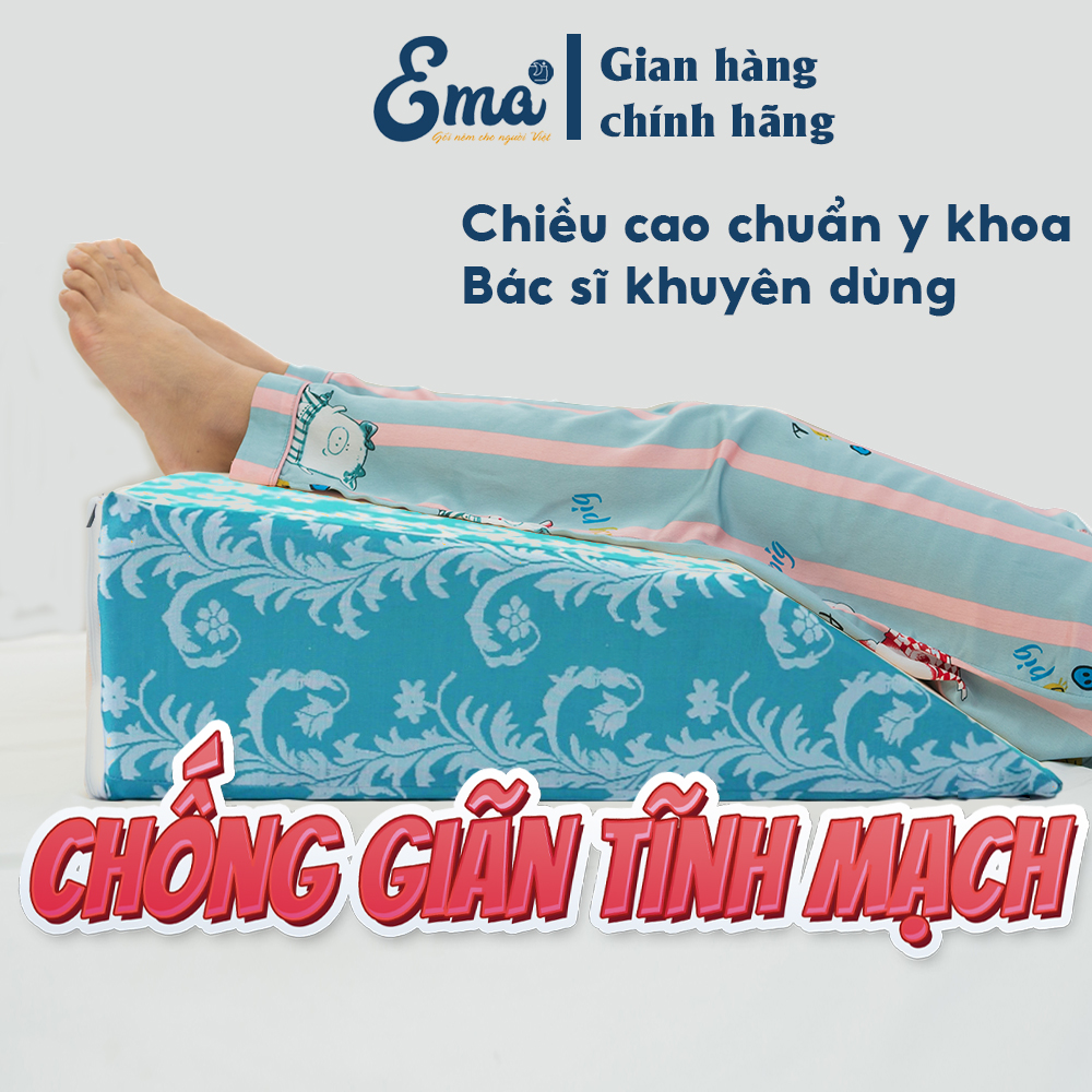 Gối kê chân chống giãn tĩnh mạch chân Ema thế hệ thứ 2 - Chiều cao chuẩn y tế - Bác sĩ khuyên dùng