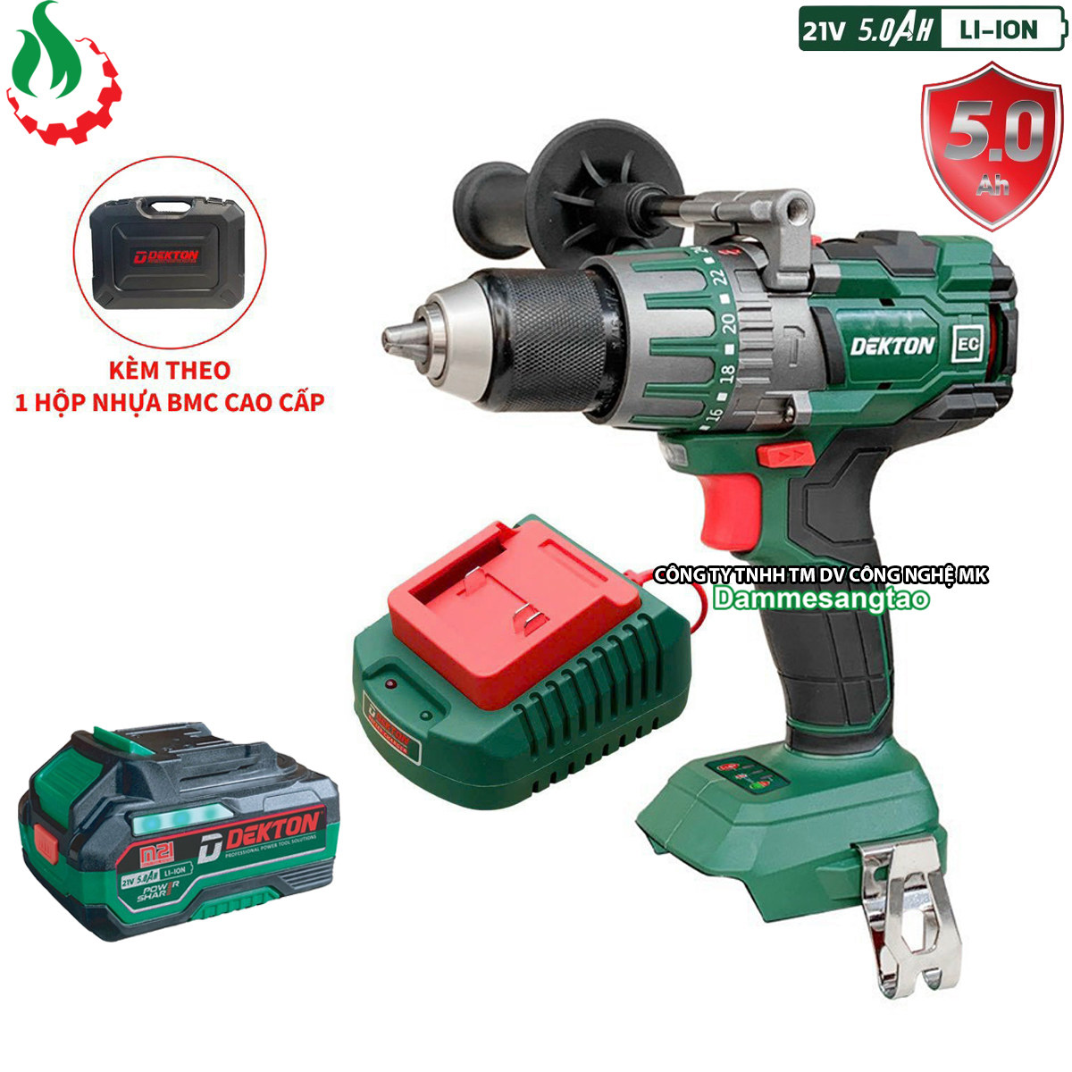Máy khoan pin 21V Dekton M21-ID13120Plus 120Nm chống giật cổ tay – 1 pin DK 4AHS25