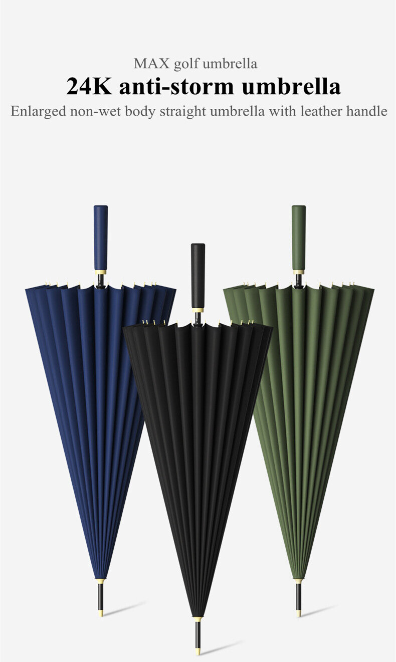Ô dù đi mưa sân Golf Bussiness 24k Bone Umbrella Large Oversized Windproof FILLE CLAIR