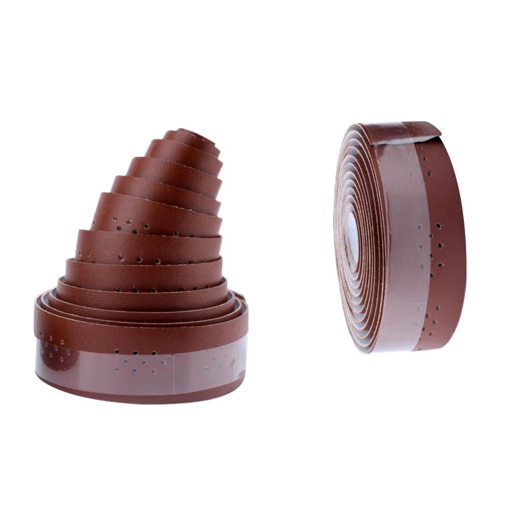 2 Chiếc Xe đạp Tay Cầm Băng PU Da Tay Cầm Dây đeo Thoáng Khí 1.9m