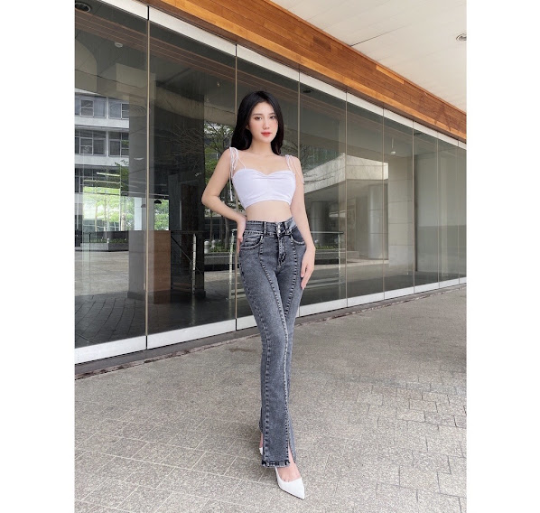 Quần Jean Nữ Ống Loe Dài Xẻ Lai Thời Trang Đẹp Store 257