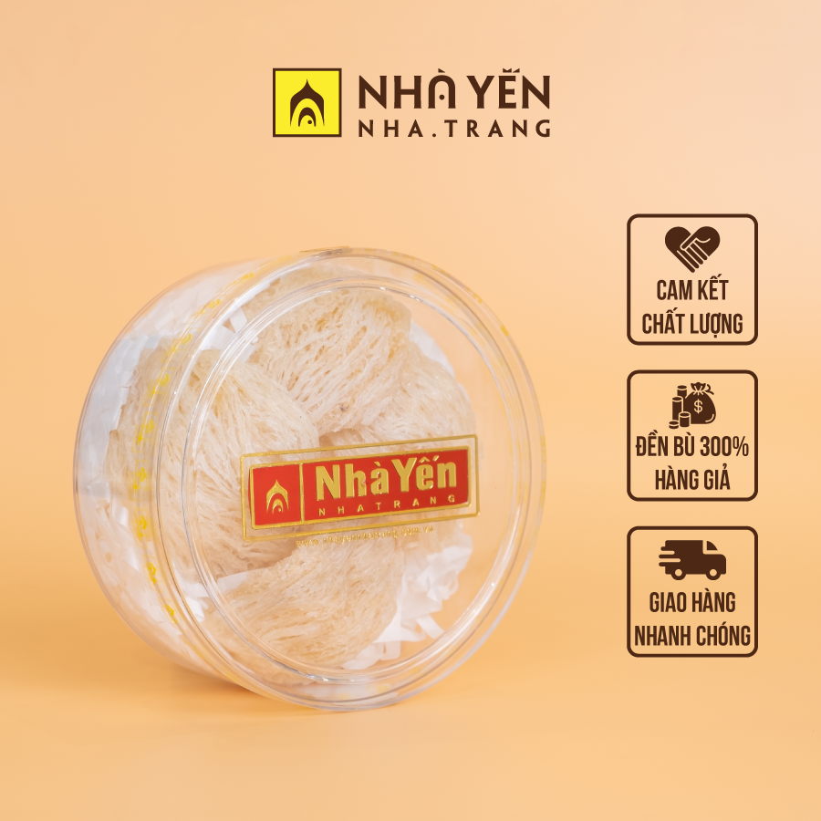 Tổ Yến Trắng Sơ Chế - Nhà Yến Nha Trang - Loại Chất Lượng 4.5 - Hộp 50 Gram - Tổ Yến Sơ Chế - Hàng Chính Hãng