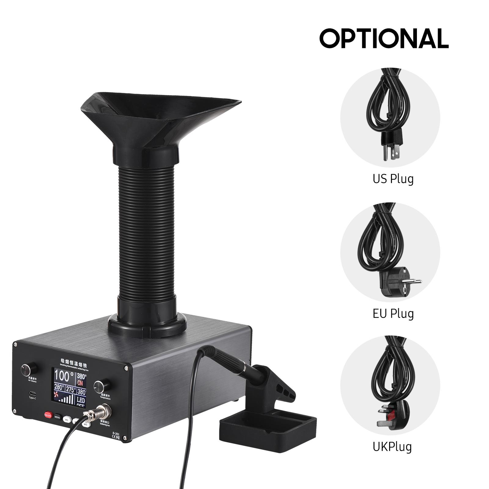 150W Thermostatic Soldering Station Kit Fume Extractor Filter Electric Digital Soldering Iron with 0-450℃ Quick Heating Telescopic Smoke Exhaust Pipe LED Light USB Output for PCB Electronics Repair