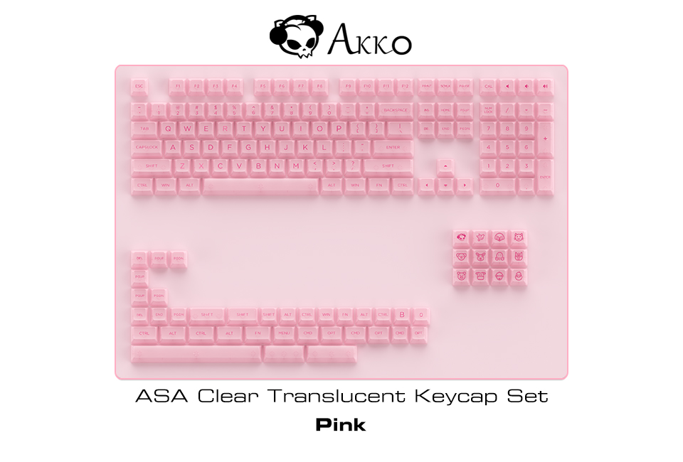 AKKO Keycap set (PC / ASA-Clear profile / 155 nút), Hàng chính hãng