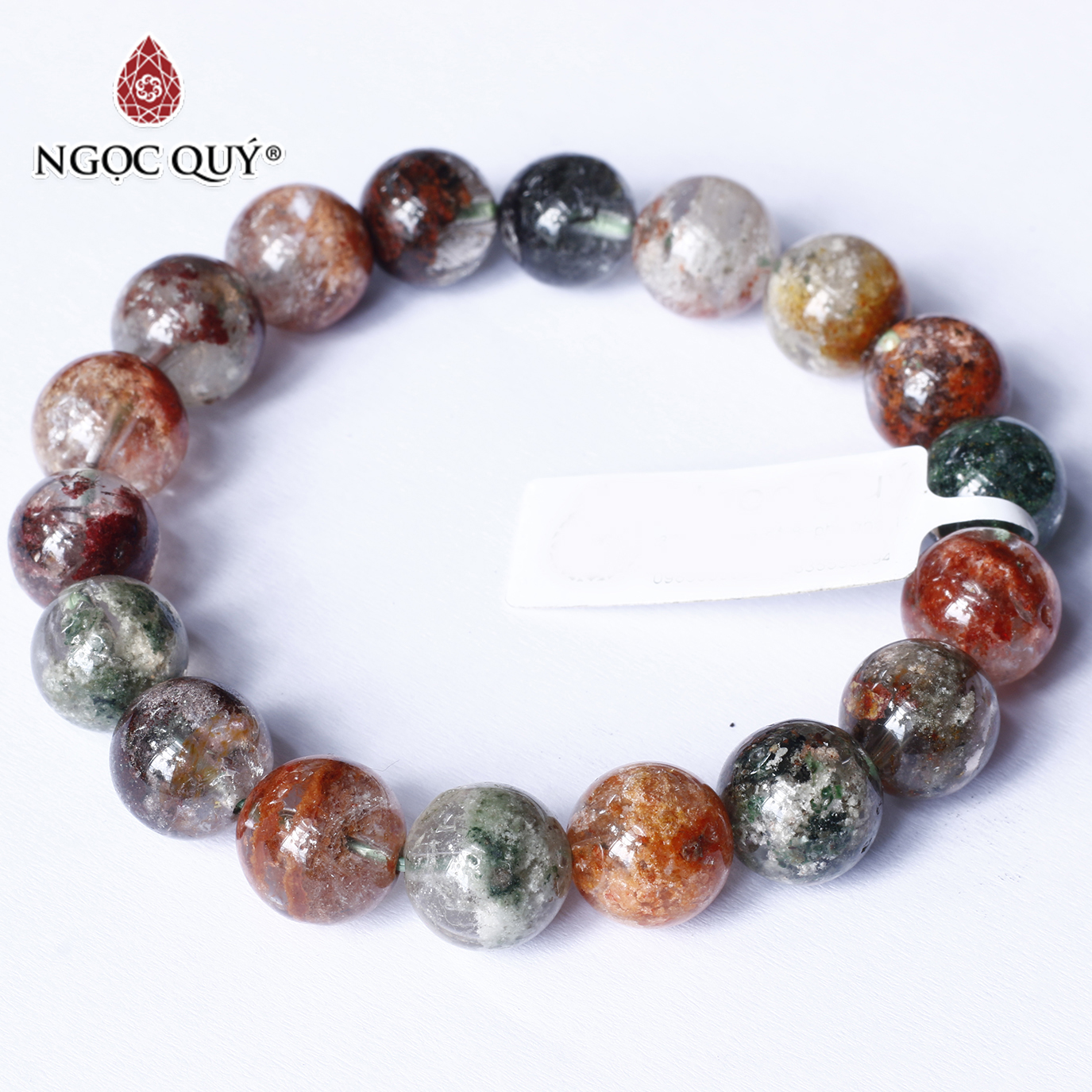 Vòng tay đá thạch anh ưu linh đa sắc size hạt 10mm  - Ngọc Quý Gemstones